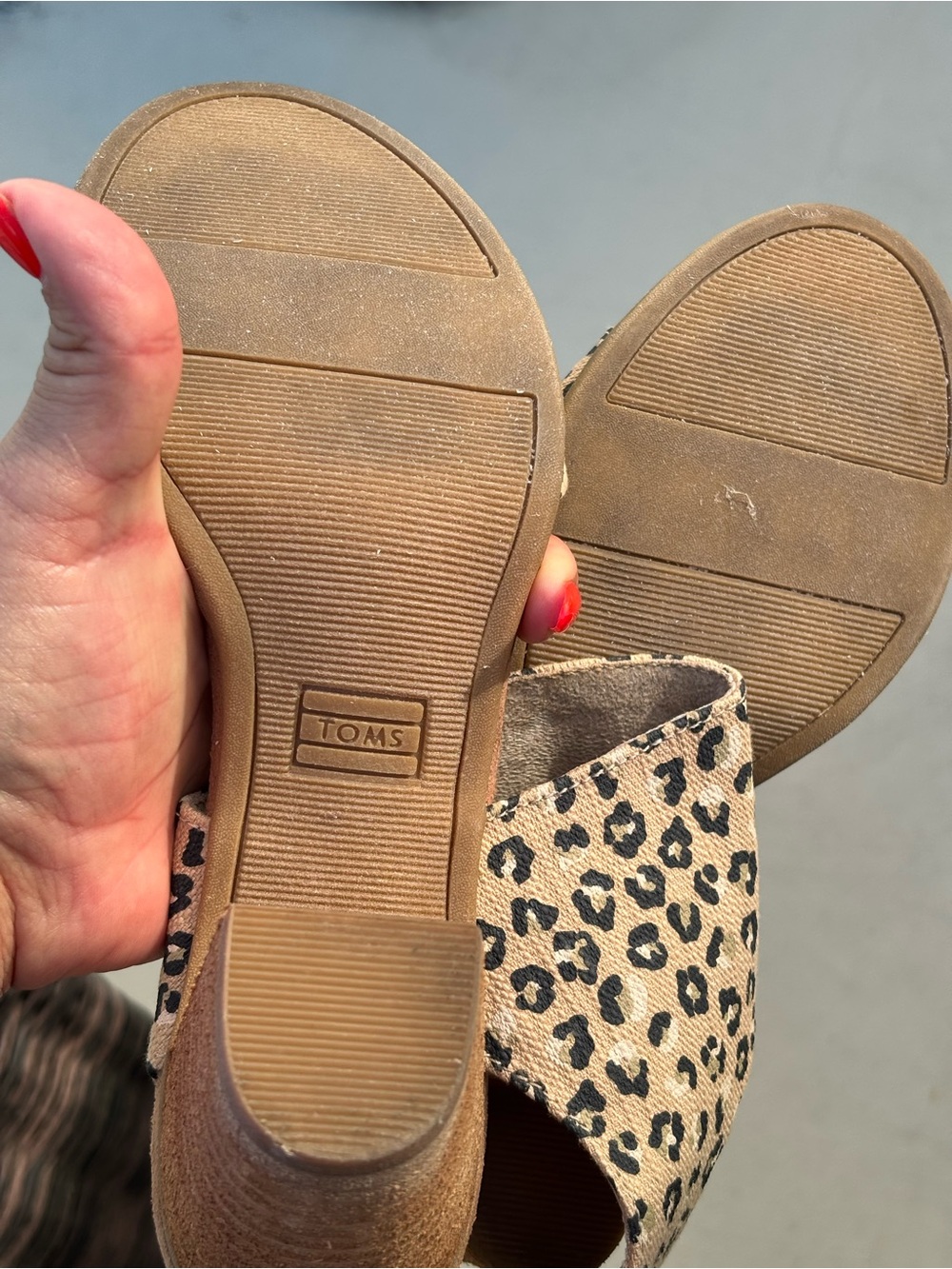 Toms Leopard Print Open-Toe Block Heel Sandals - Tan and Black - Picture 4 of 6